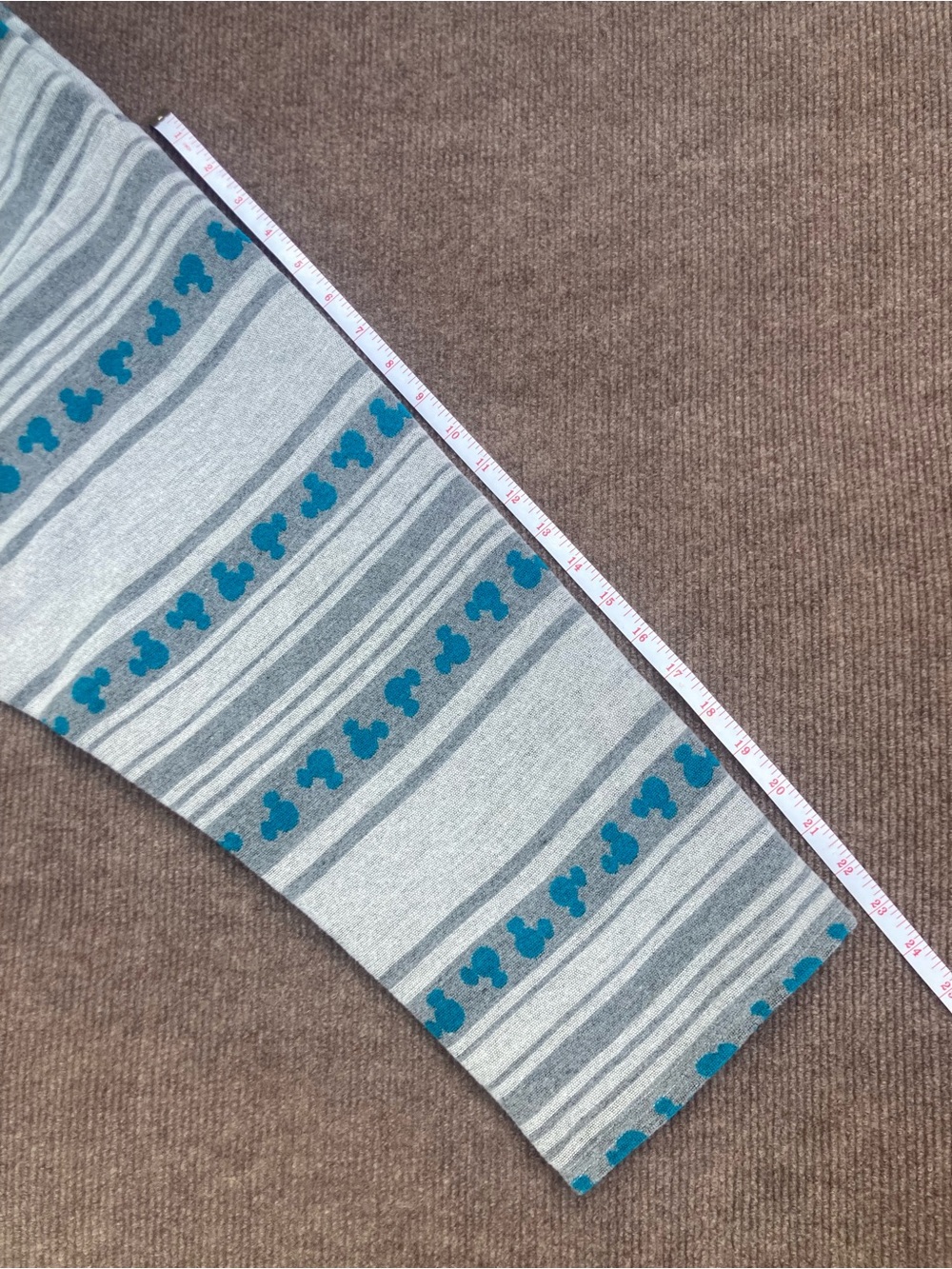 Disney 3X Mickey Mouse Baja Hoodie Sweatshirt, Gray & Teal Striped Sz 3X, Unisex - Picture 8 of 11